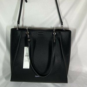 NWT CALVIN KLEIN Black Reyna Large Tote Bag